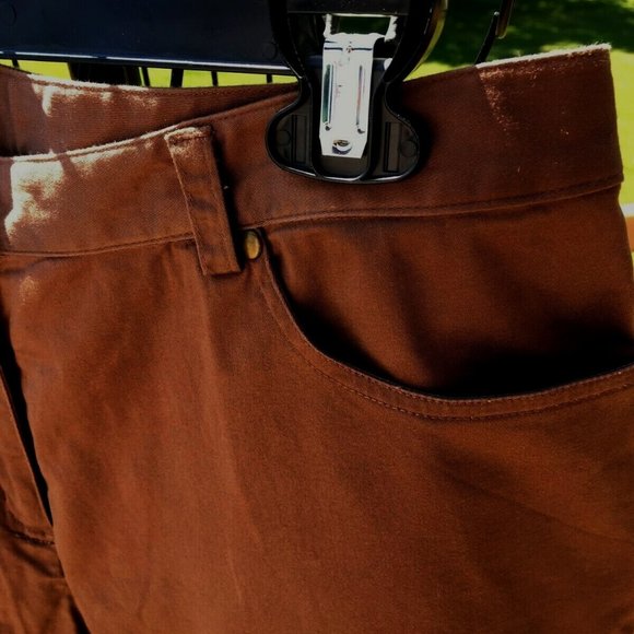 Ruby Rd Women's Capri Pants Brown Embroidered Cuff Size 12 - Picture 5 of 8
